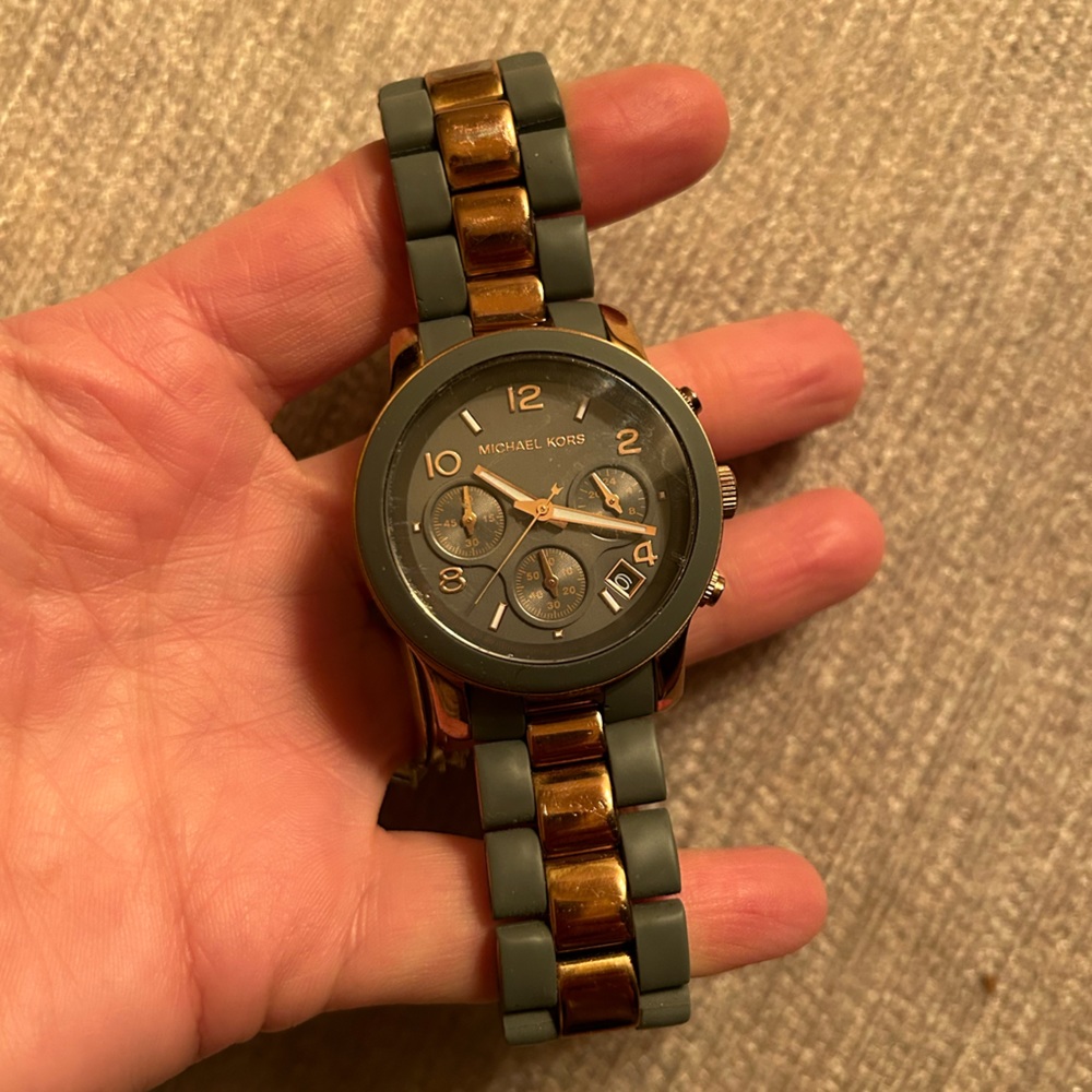 Rubber and Rose Gold Michael Kors Watch